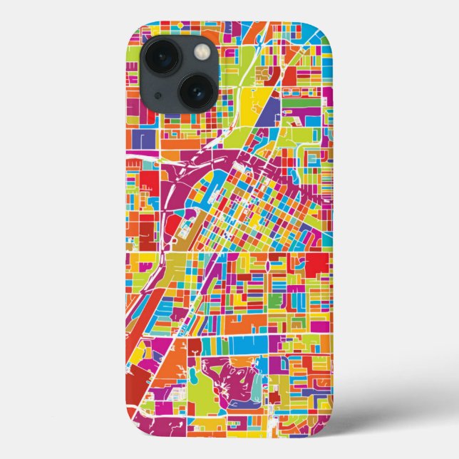 Colourful Las Vegas, Nevada Map Case-Mate iPhone Case (Back)