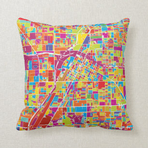 Colourful Las Vegas, Nevada Map Cushion