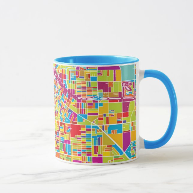 Colourful Las Vegas, Nevada Map Mug (Right)