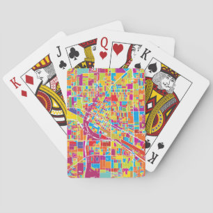 Colourful Las Vegas, Nevada Map Playing Cards