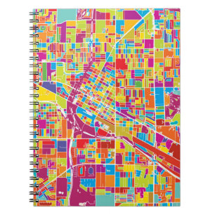 Colourful Las Vegas, Nevada Map Spiral Notebook