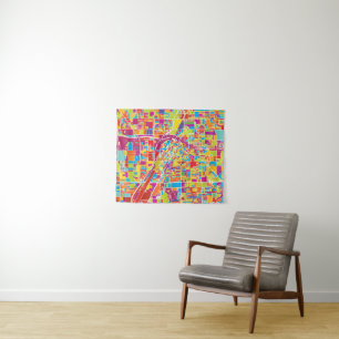 Colourful Las Vegas, Nevada Map Tapestry