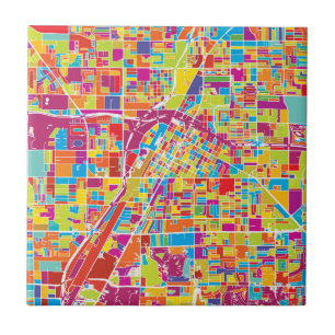 Colourful Las Vegas, Nevada Map Tile