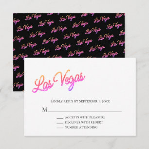 Colourful Las Vegas Sparkles Wedding RSVP Invitation