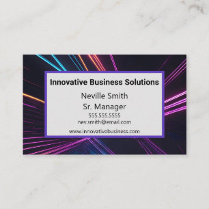 Colourful Laser Light Rays High Tech IT Business Card