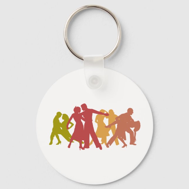 Colourful Latin Dancers Key Ring (Front)