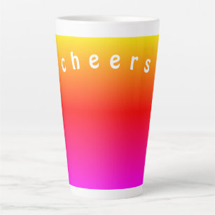 Colourful Latte Mug Rainbow Colours - Cheers