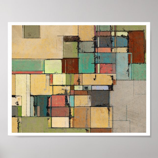 Colourful Lattice Abstract Art Print (Front)