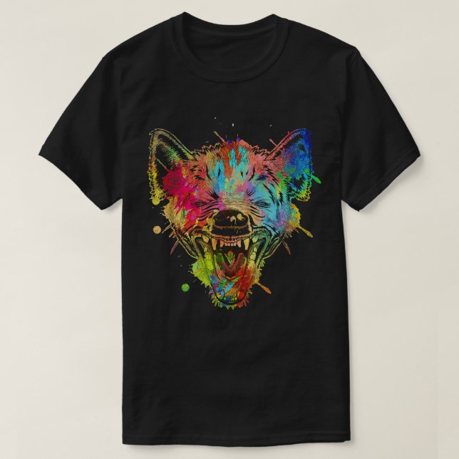 Colourful Laughing Hyena T-Shirt (Design Front)