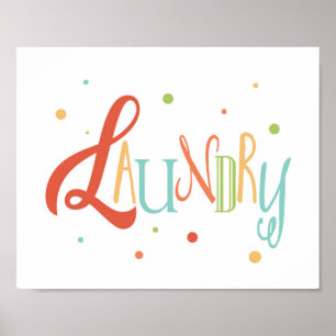 Colourful Laundry Room Polka Dot Sign