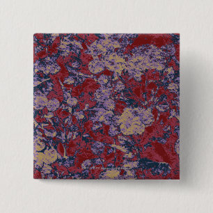 Colourful leaf and flower camouflage pattern 15 cm square badge