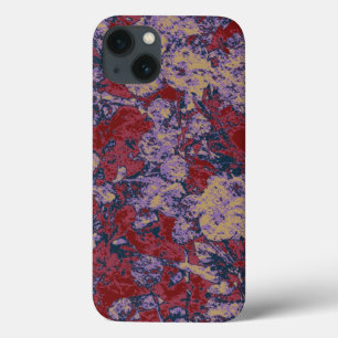 Colourful leaf and flower camouflage pattern iPhone 13 case