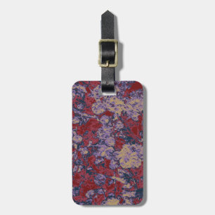 Colourful leaf and flower camouflage pattern luggage tag