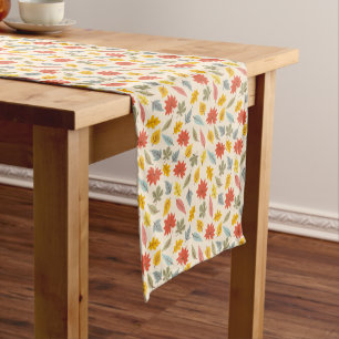 Colourful Leaf Fall Pattern Short Table Runner