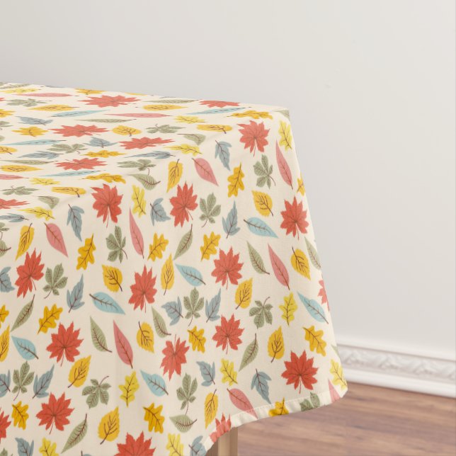 Colourful Leaf Fall Pattern Tablecloth (In Situ)