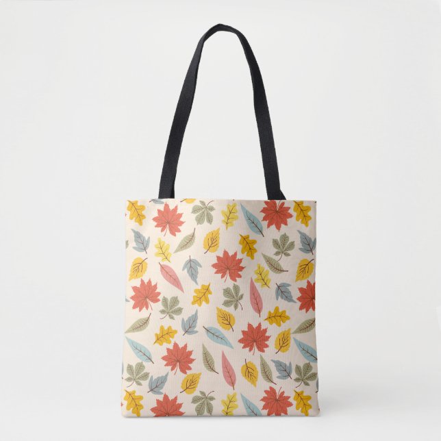 Colourful Leaf Fall Pattern Tote Bag (Front)