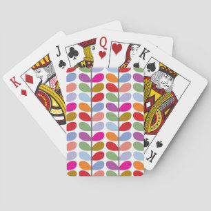 Colourful Leaf Pattern Playing Cards