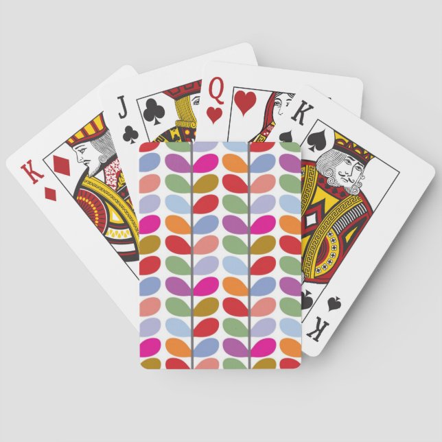 Colourful Leaf Pattern Playing Cards (Back)