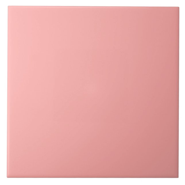 Colourful leaf pattern solid pink tile (Front)