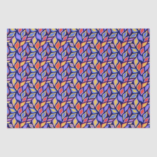 Colourful Leafy Pattern Tissue Paper (Front)