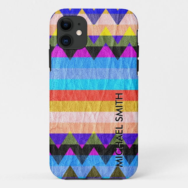 Colourful Leather Chevron Stripes #3 Case-Mate iPhone Case (Back)