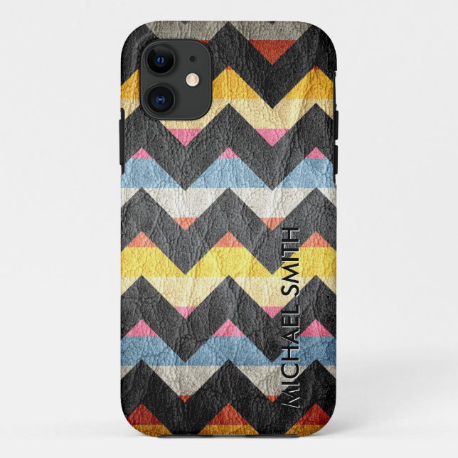 Colourful Leather Chevron Stripes #5 Case-Mate iPhone Case (Back)