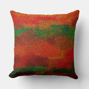 Colourful Leather Look Cushion