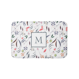 Colourful Leaves And Feathers Bath Mat