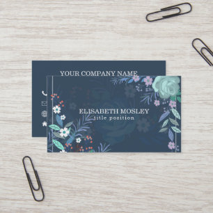 Colourful Leaves and Flowers Business Card