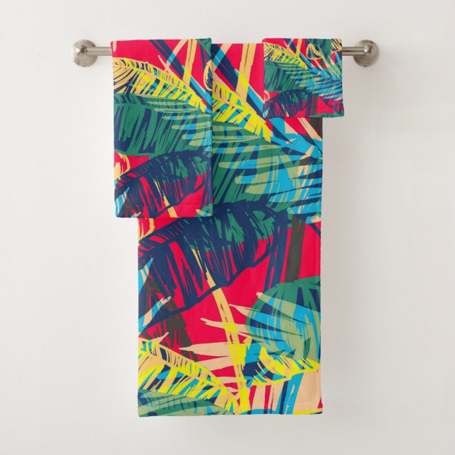 Colourful Leaves Bath Towel Set (Insitu)