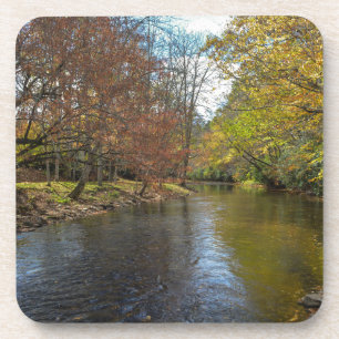 Colourful Leaves Fall Reflections on Autumn Stream Coaster
