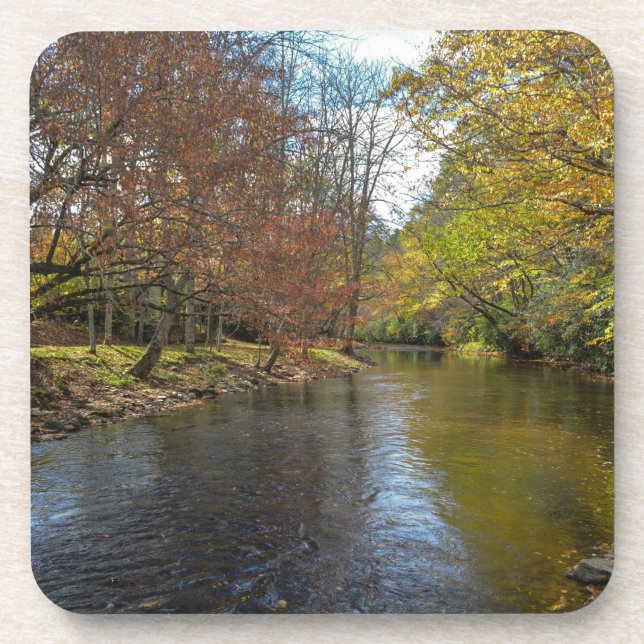 Colourful Leaves Fall Reflections on Autumn Stream Coaster (Front)