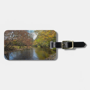 Colourful Leaves Fall Reflections on Autumn Stream Luggage Tag