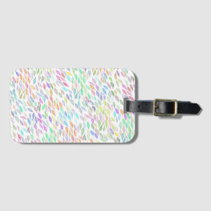 Colourful Leaves Feathers Watercolor Pattern Luggage Tag