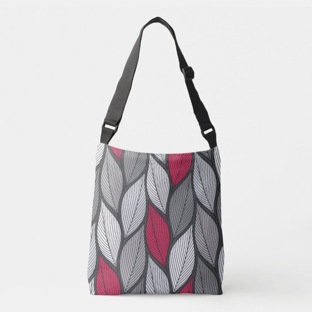 Colourful leaves: hand-drawn seamless pattern. crossbody bag (Front)