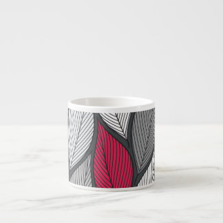 Colourful leaves: hand-drawn seamless pattern. espresso cup