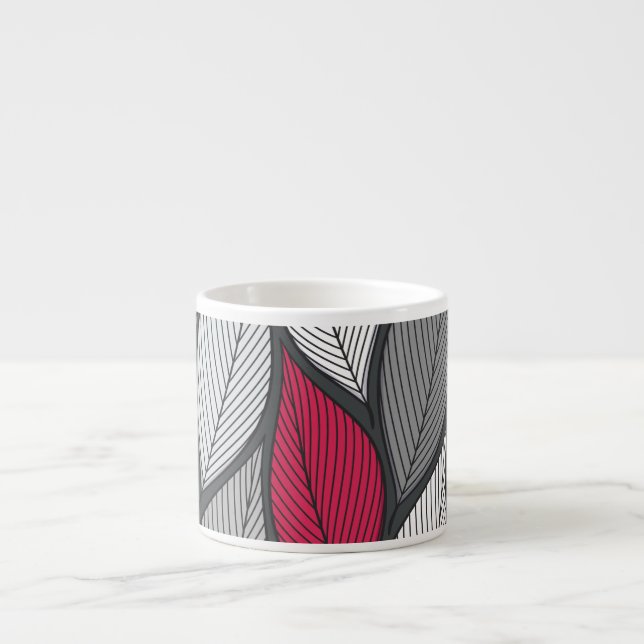 Colourful leaves: hand-drawn seamless pattern. espresso cup (Front)