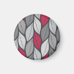 Colourful leaves: hand-drawn seamless pattern. magnet