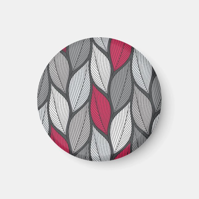 Colourful leaves: hand-drawn seamless pattern. magnet (Front)