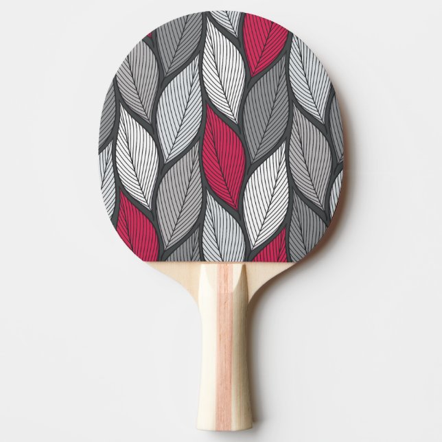 Colourful leaves: hand-drawn seamless pattern. ping pong paddle (Front)