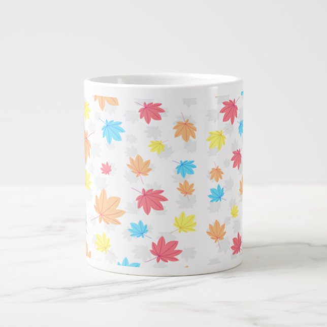 Colourful Leaves Large Coffee Mug (Front)