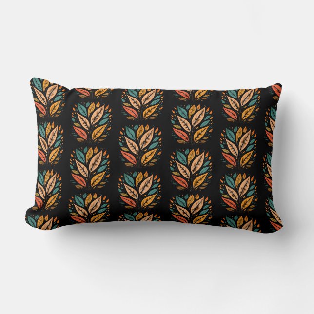 Colourful Leaves Lumbar Cushion (Front)