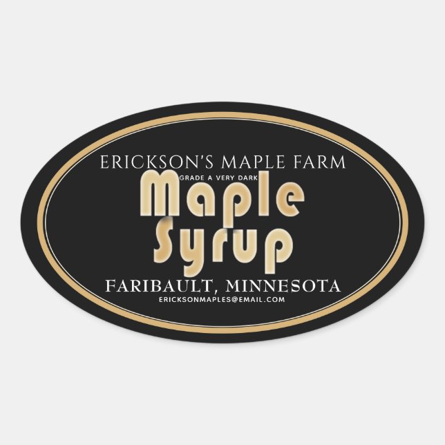 Colourful Leaves Maple Syrup Fully Editable Oval Oval Sticker (Front)