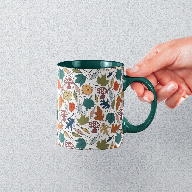 Colourful Leaves Mushrooms Fall Mug (Creator Uploaded)