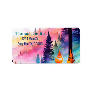 Colourful Leaves N Trees of the forest on Mountain Label