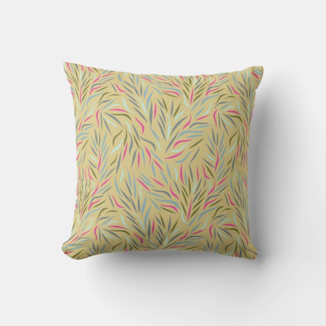Colourful Leaves Pattern Cushion (Front)