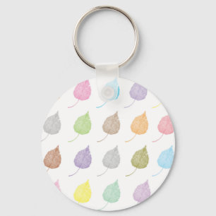 Colourful leaves pattern key ring
