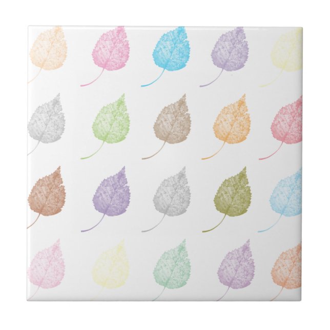 Colourful leaves pattern tile (Front)