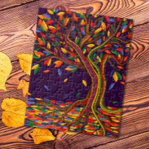 Colourful Leaves Rainbow Tree with Bright Colours