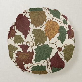 Colourful Leaves  Round Cushion
